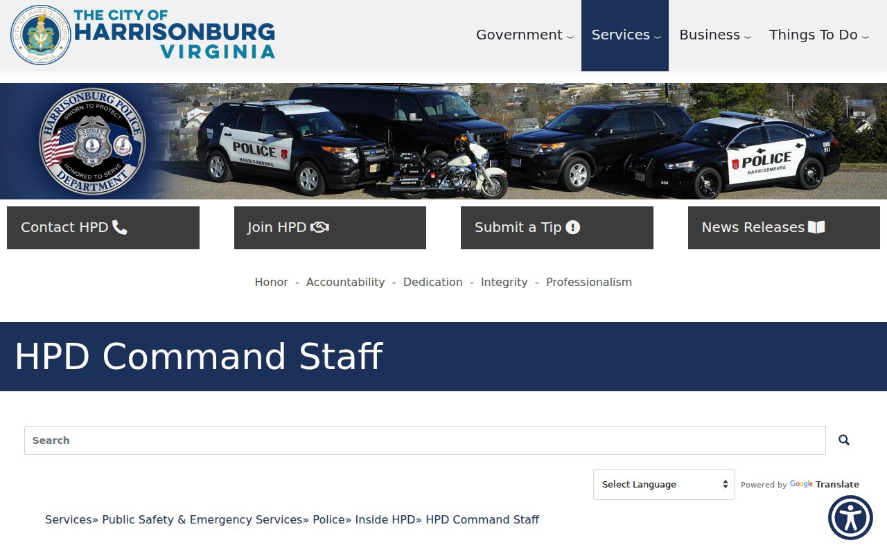 Harrisonburg warrant records local public agency leadership reference