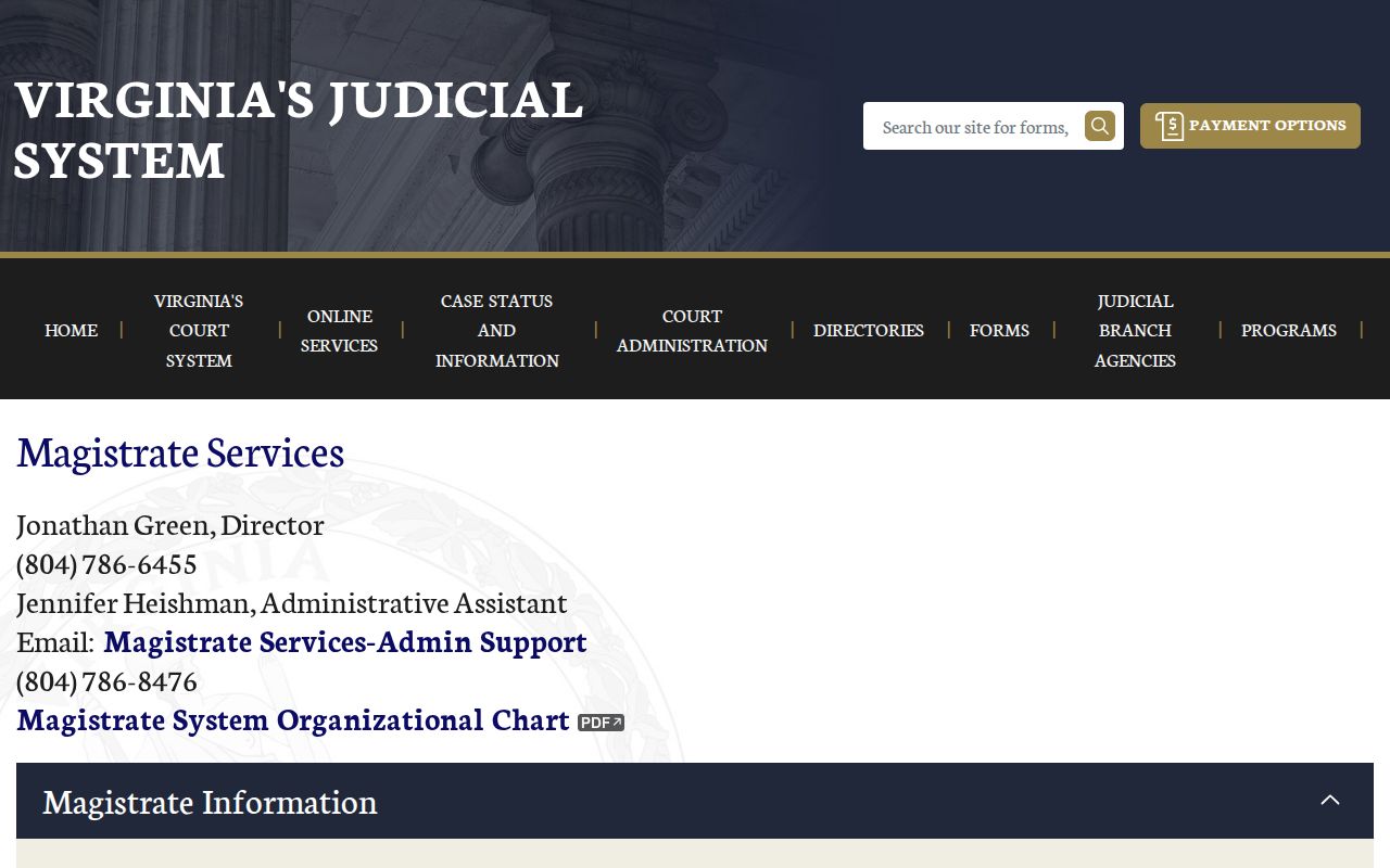 Harrisonburg City bench warrant process and Virginia magistrate duties